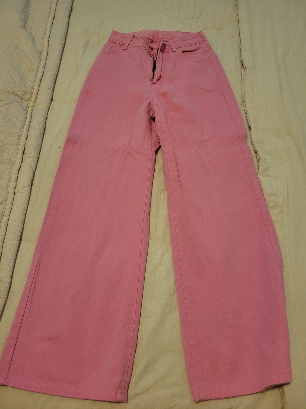 SHEIN Pink Wide Leg High-Rise Pants